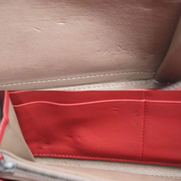 BOTTEGAVENETA ボッテガヴェネタ 長財布 ラウンドファスナー レッド系  