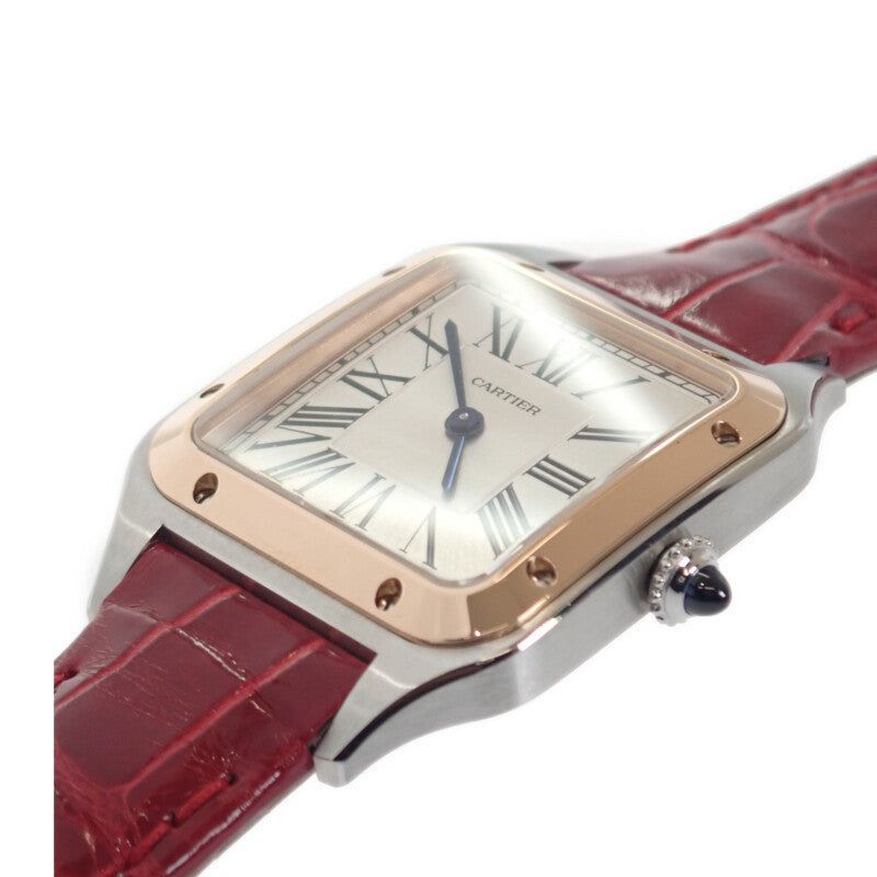 CARTIER】サントスデュモン SM 腕時計 ステンレススチール K18 CARTIER】サントスデュモン SM 腕時計 ステンレススチール K18
