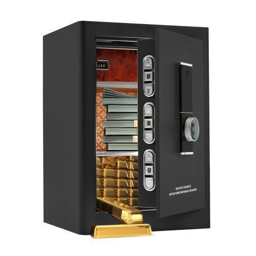 金庫59.5L指紋認証 防金庫大型金庫緊急電池ボックス付きアラーム機能付き