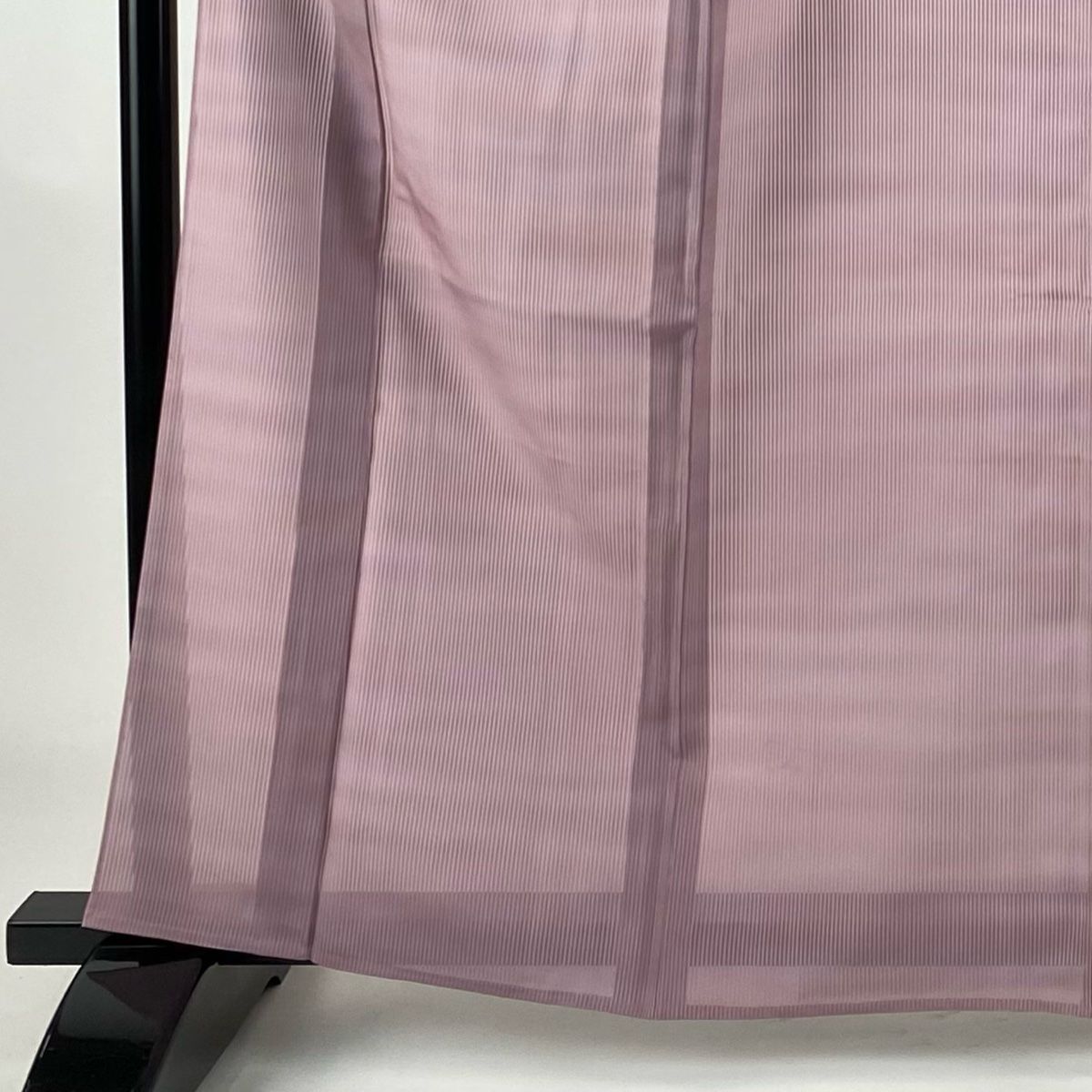 小紋 身丈162.5cm 裄丈63cm S 薄物 縦絽 ぼかし柄 ピンク 正絹 美品  