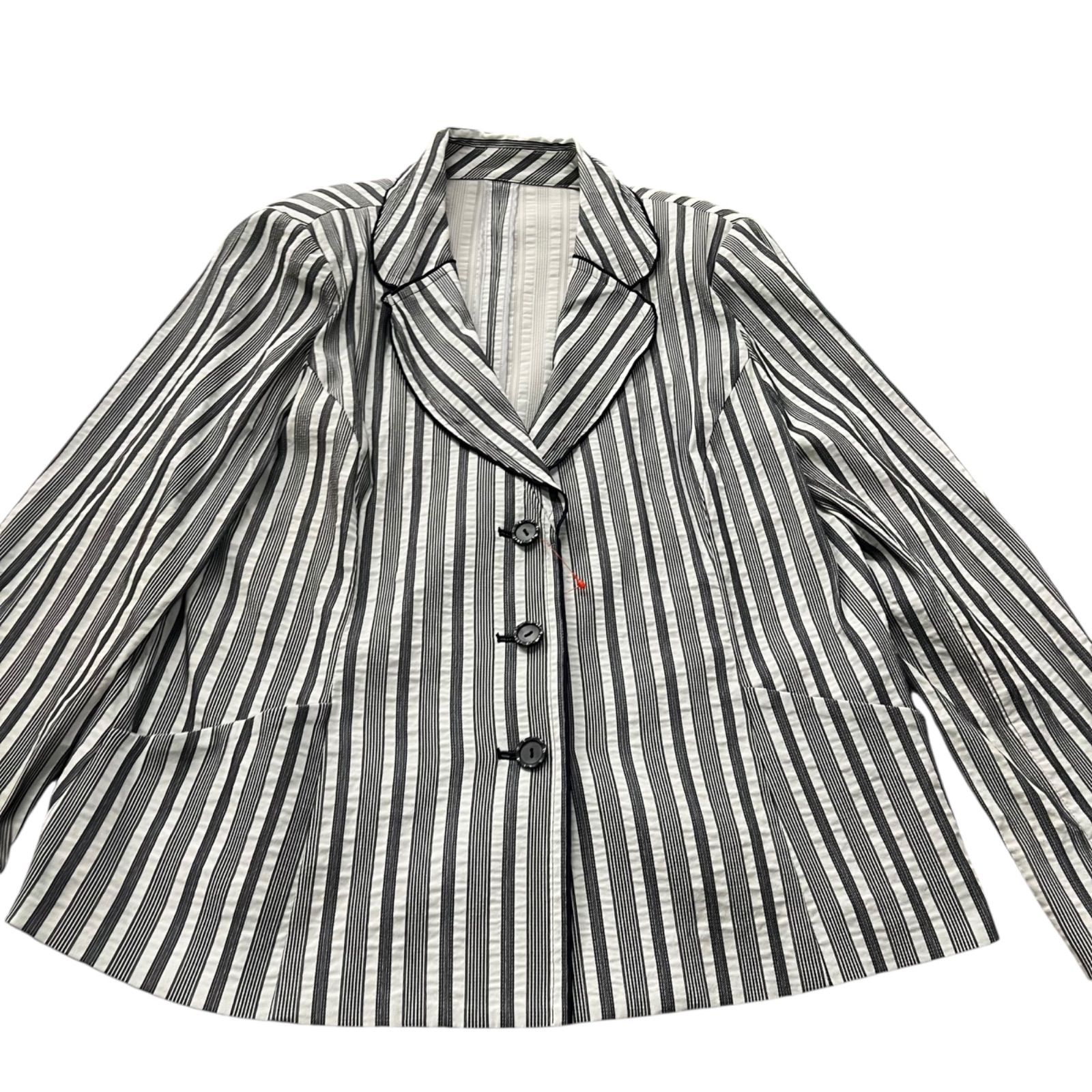 美品 レリアン LEILIAN ストライプ コットン混 セットアップ スーツ