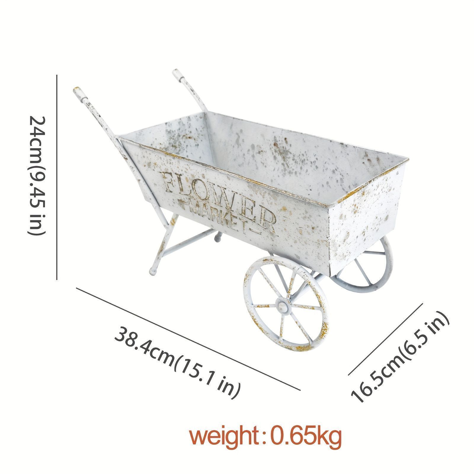 プランター フラワーカート ホイール付 車輪付き ガーデニング 植物 プランター ガーデンワゴン アンティーク レトロ ホワイト 白