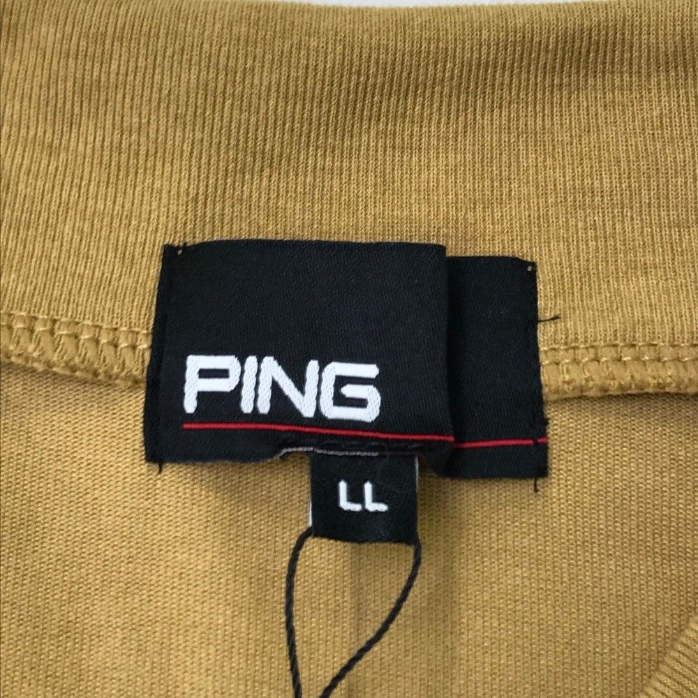サイズ：LL PING ピン 2025年モデル ハイネック 半袖Tシャツ  ブラウン系 [240101428217] ゴルフウェア メンズ ストスト サイズ：LL PING ピン 2025年モデル ハイネック 半袖Tシャツ