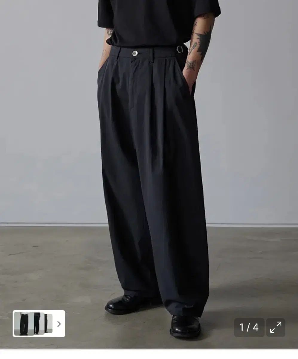 【送料無料期間限定】 デイリールーム WHO s ガーメント ウォッシュド ツータック パンツ ブラックMサイズ 価値