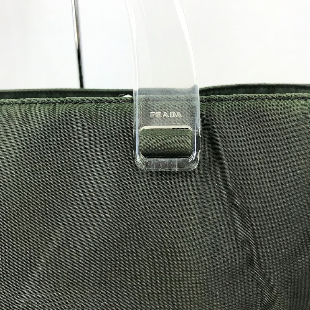 PRADA プラダ トートバッグ ハンドバッグ ナイロン カーキ