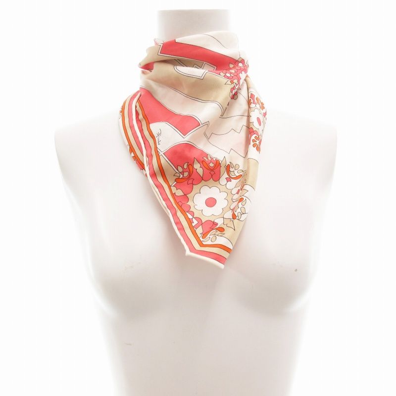 エミリオプッチ EMILIO PUCCI スカーフ チーフ ひし形 総柄 絹