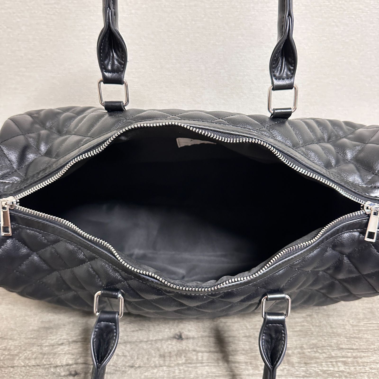 美品❇️AMAIL キルティング ボストンバッグ ブラック 黒 旅行バッグ 美品 AMAIL Quilting boston bag キルティングボストンバッグ 大きめ
