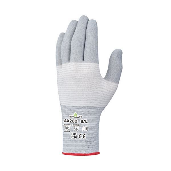 ショーワグローブ AX200 制電EXフィット手袋 L グレー AX200-L 1セット 240双 使い捨て手袋 使いきり手袋