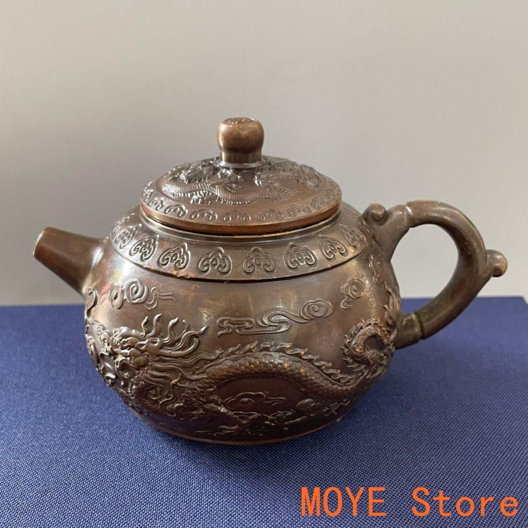 銅器 龍鳳提梁 徳利 急須 茶道具 工芸品 美術品 置物 銅器 龍鳳提梁 徳利 急須 茶道具 工芸品 美術品 置物 龍鳳茶壺