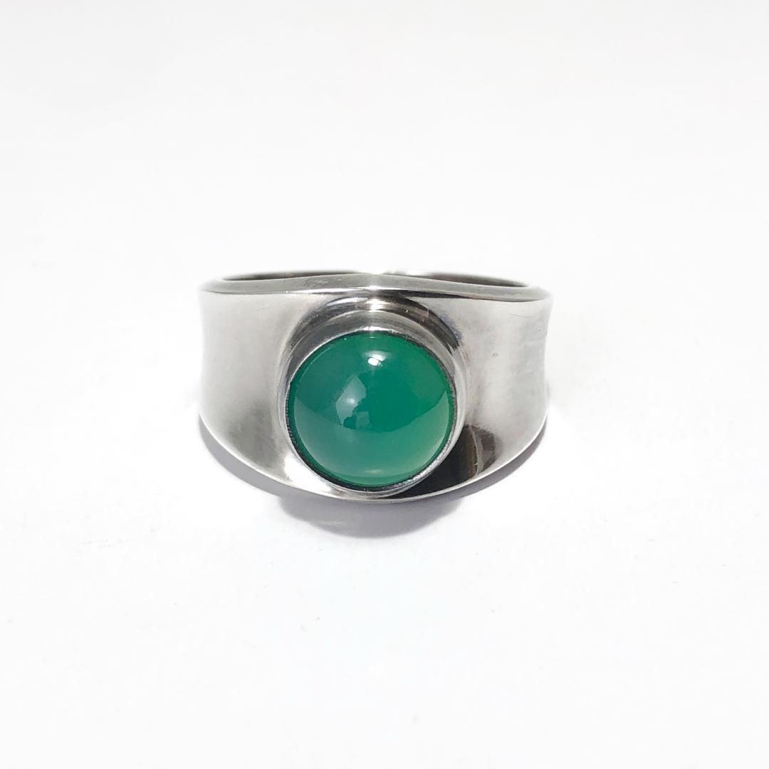 美品・箱付き】Georg Jensen ジョージジェンセン／グリーンアゲート