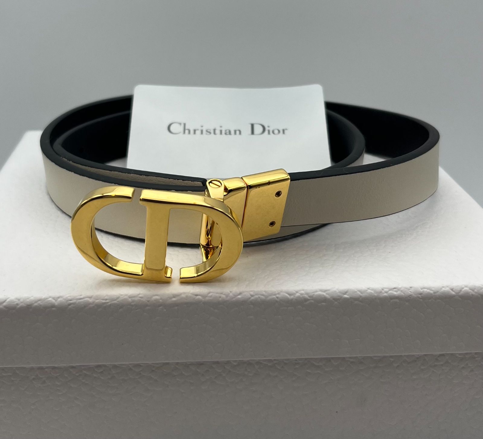 美品】Dior ディオール ベルト ホワイト 79cm レディース - メルカリ