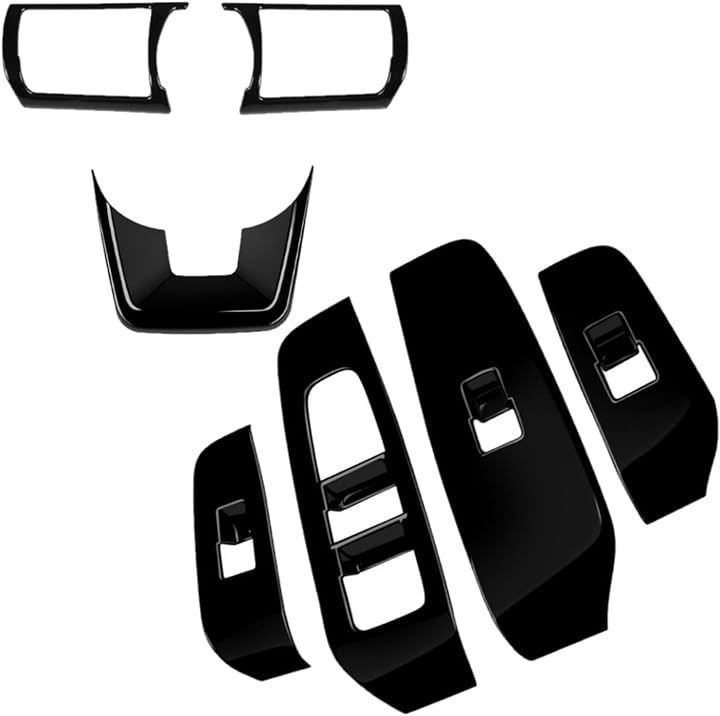 Newkingz 互換品ノート E13 パーツ アクセサリー ドレスアップ 内装 ステアリングパネル ドアスイッチパネルセット(ピアノブラック)