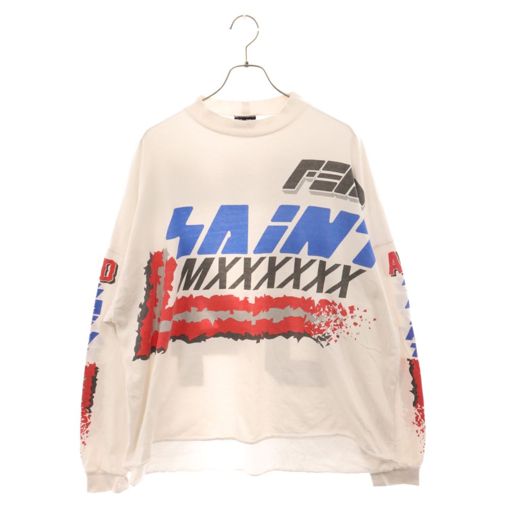 SAINT MICHAEL / モト カットオフ ロングスリーブ長袖Tシャツ/袖汚れ有/S/コットン/WHT/SM-S22-034 SAINT MICHAEL (セントマイケル) 22SS MOTO LS TEE モト カットオフ