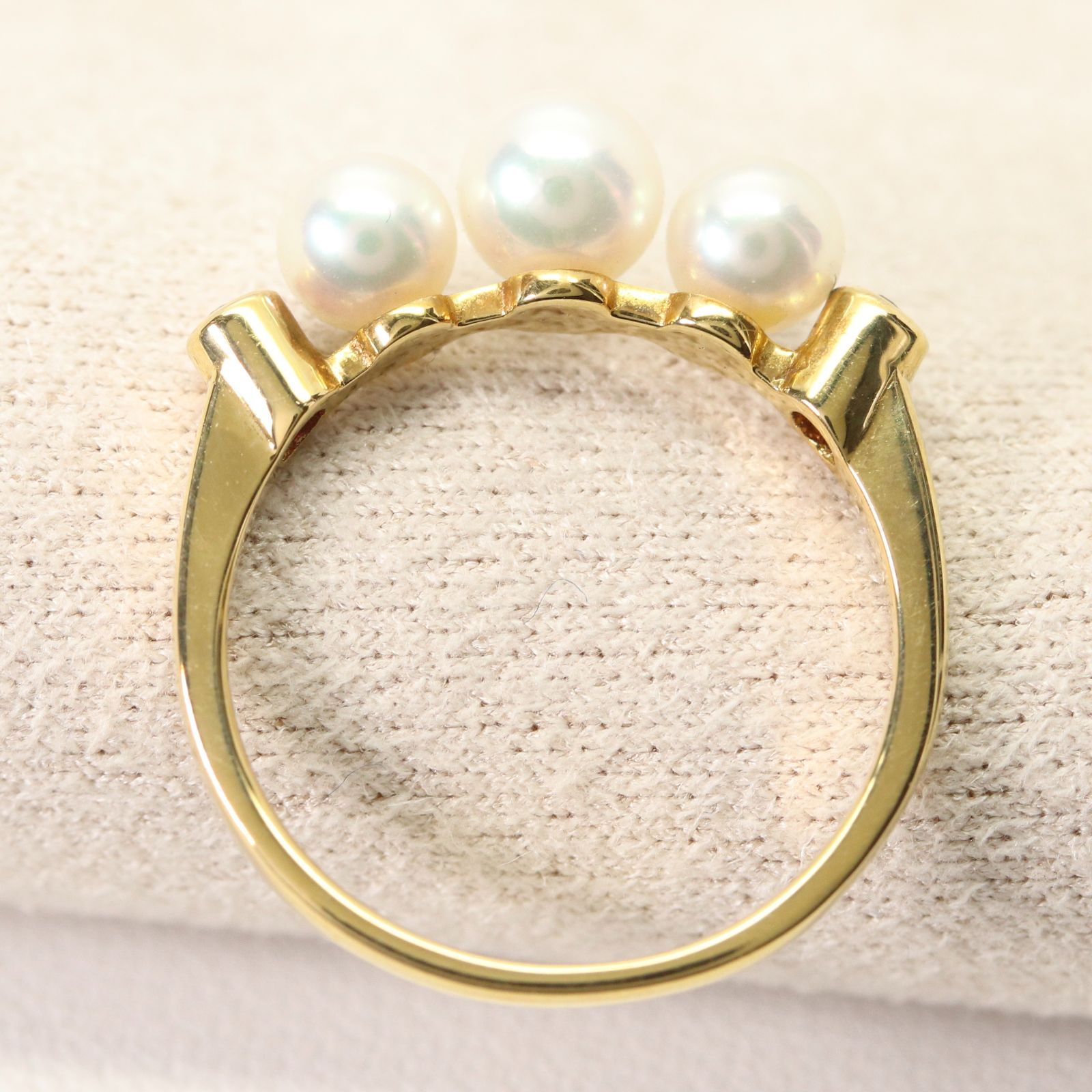 美品 ミキモト ベビーパール K18 ルビー リング/24-4564 - メルカリ