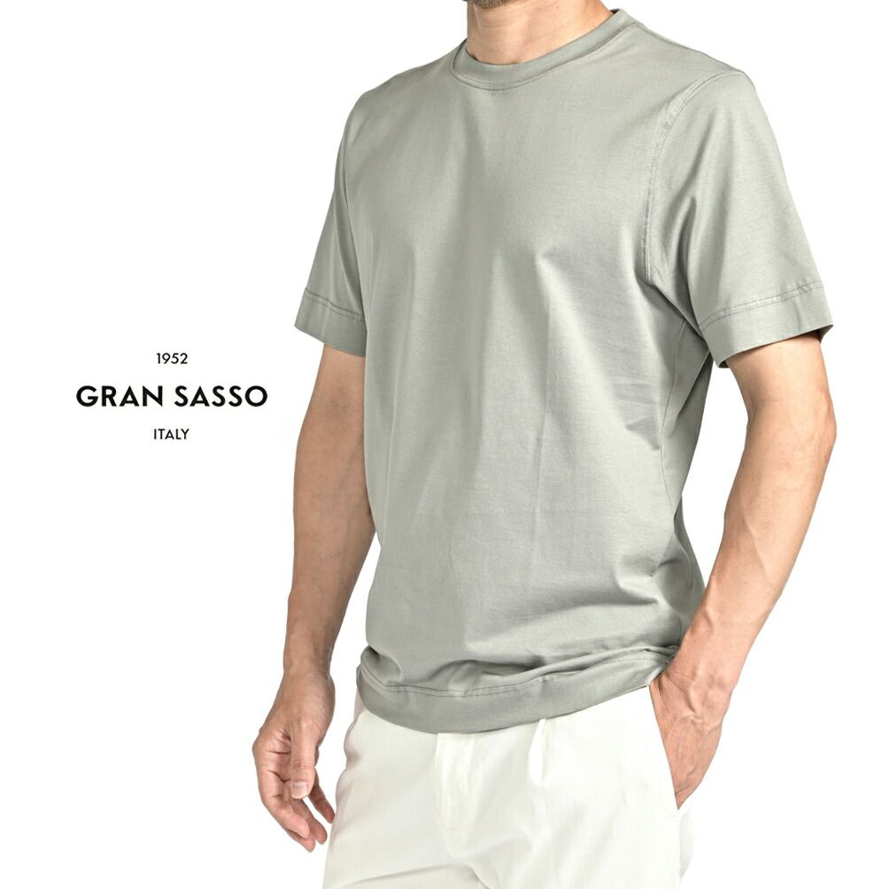 グランサッソ/Tシャツカットソースムースグレー/422522 GRAN SASSO グランサッソ / Tシャツ カットソー クルーネック