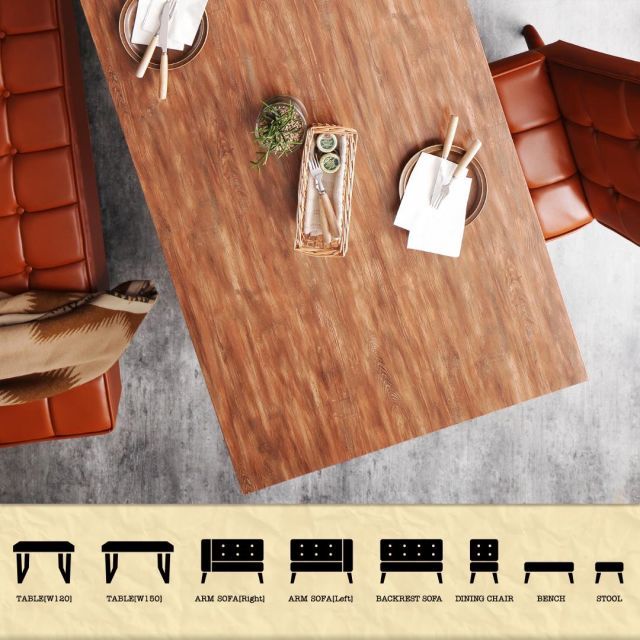 ダイニングテーブル 単品 W120 古木風 ヴィンテージ カフェスタイル ダイニングテーブル ヴィンテージスタイル・リビングダイニング