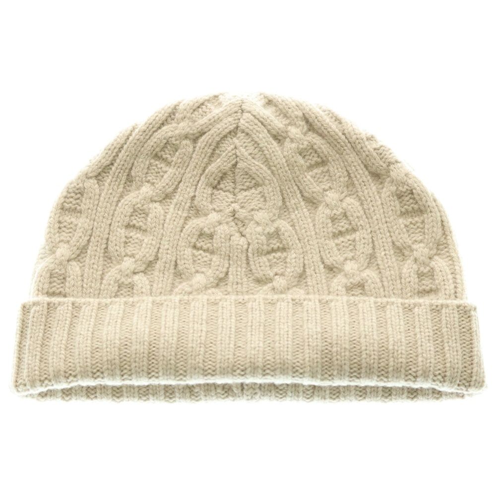 HERMES エルメス シェーヌダンクル カシミヤ ニット帽 ビーニー ベージュ