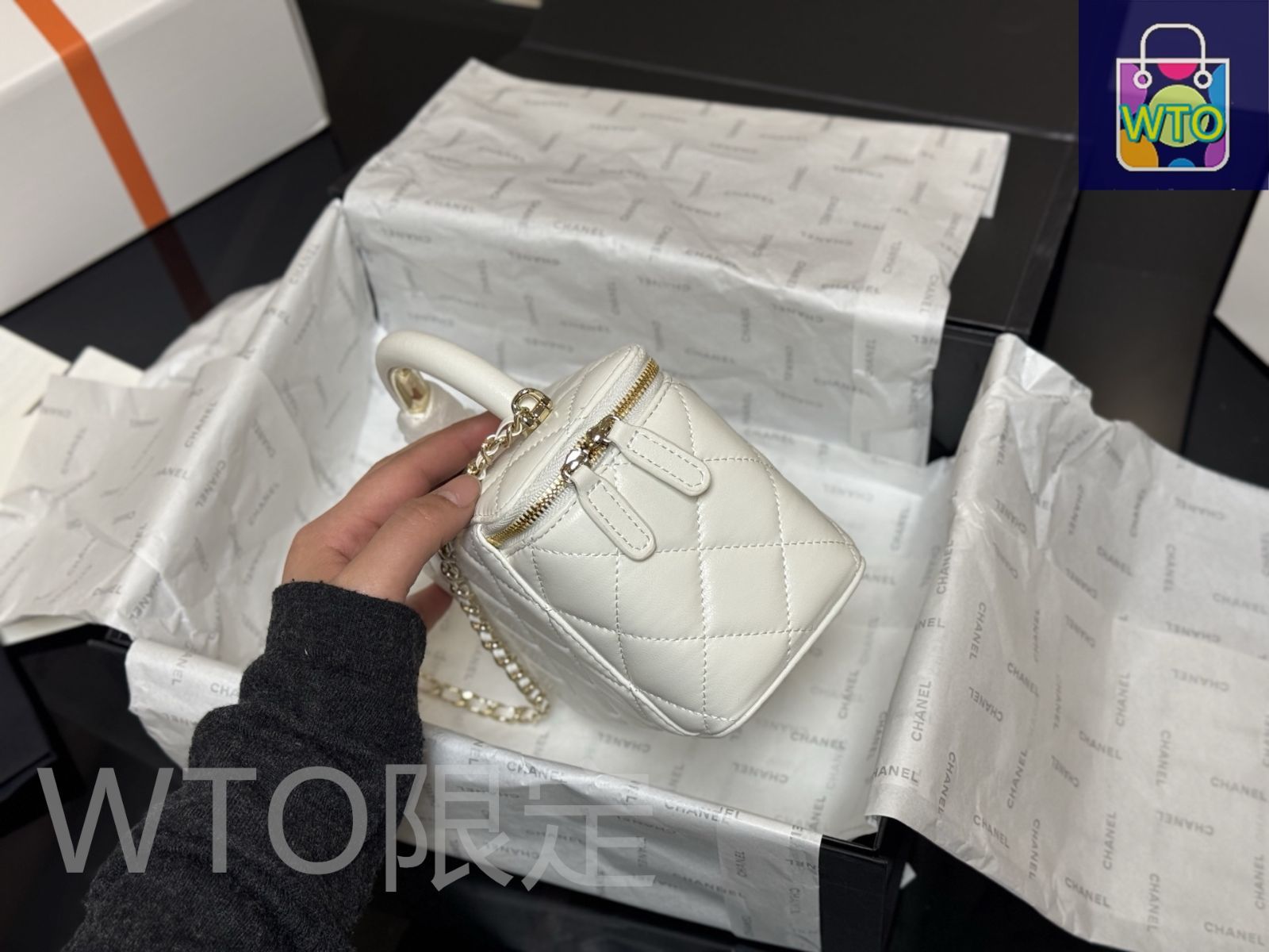 今日特価】Chanel ハンドル メイクボックス（17×11cm）-WTO輸入2