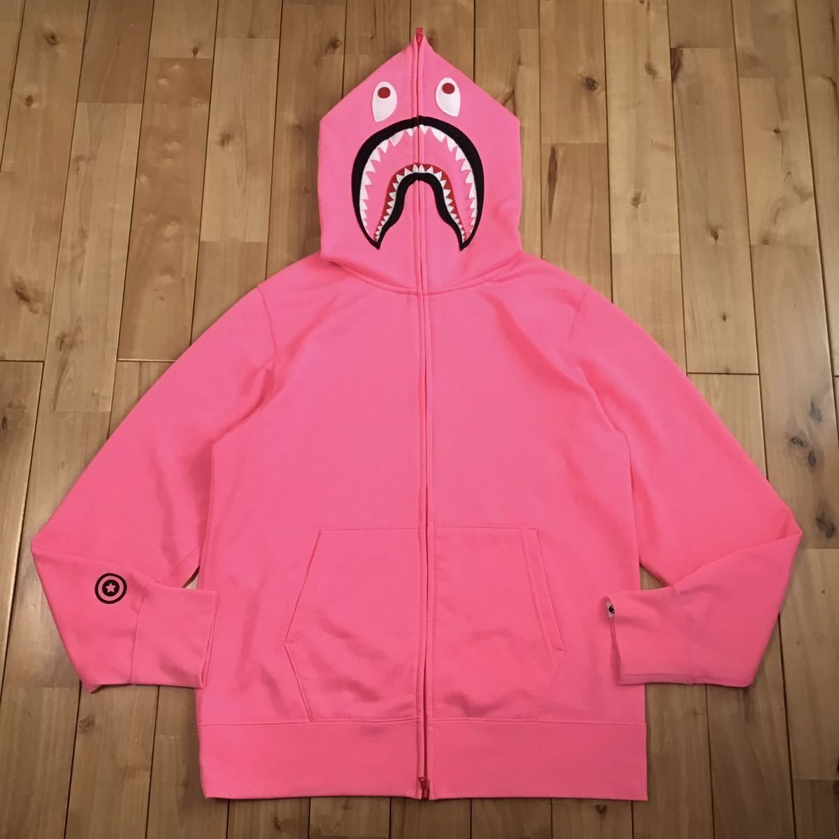 ☆XL☆ NEON Color Pink シャーク パーカー shark full zip hoodie a ...