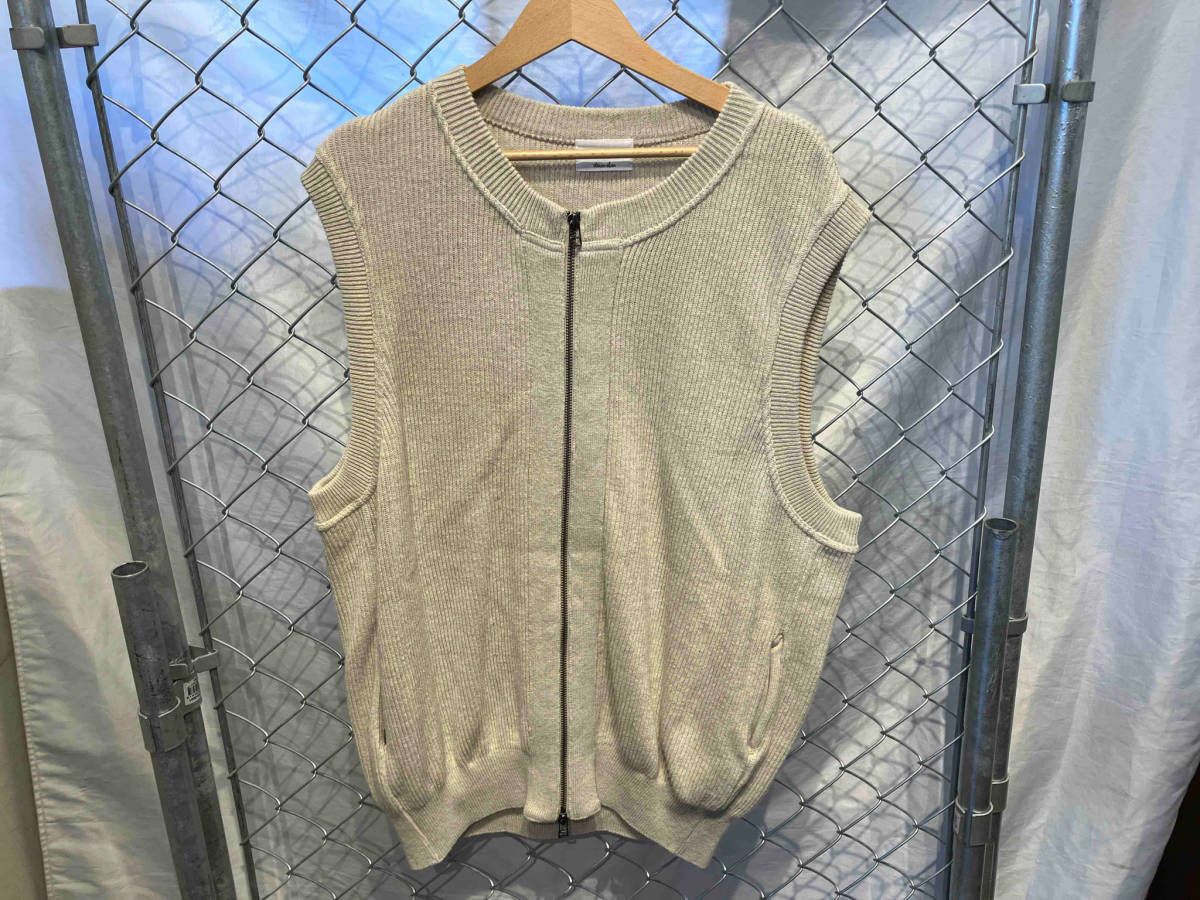 crepuscule × Steven Alan ZIP VEST ジップベスト リネン ニット ベージュ 日本製 サイズ2 2301-019 クレプスキュール スティーブンアラン