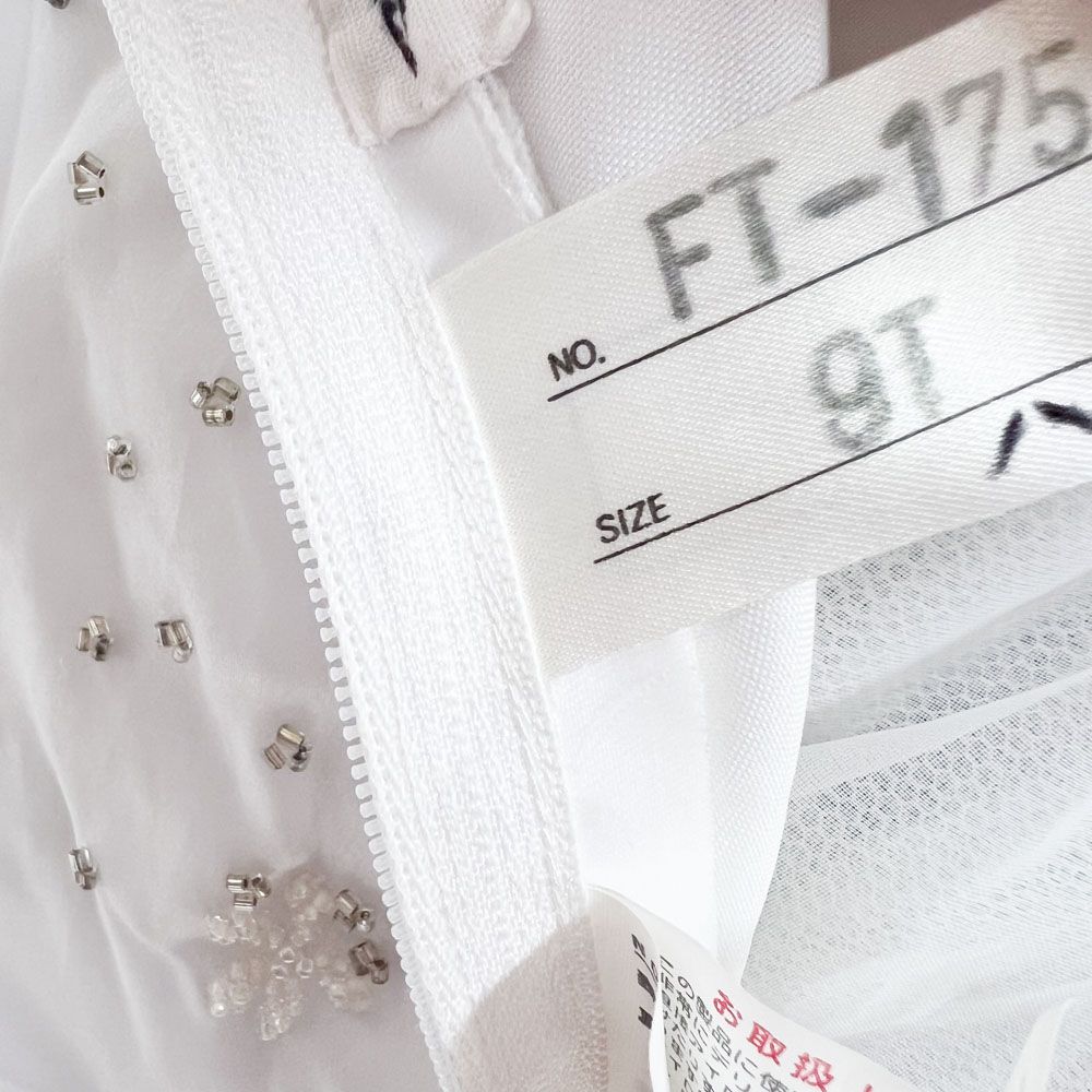 [314] ウエディングドレス ９号サイズ 中古 ウェディングドレス 中古 ホワイト 9号 Aライン 結婚式 前撮り