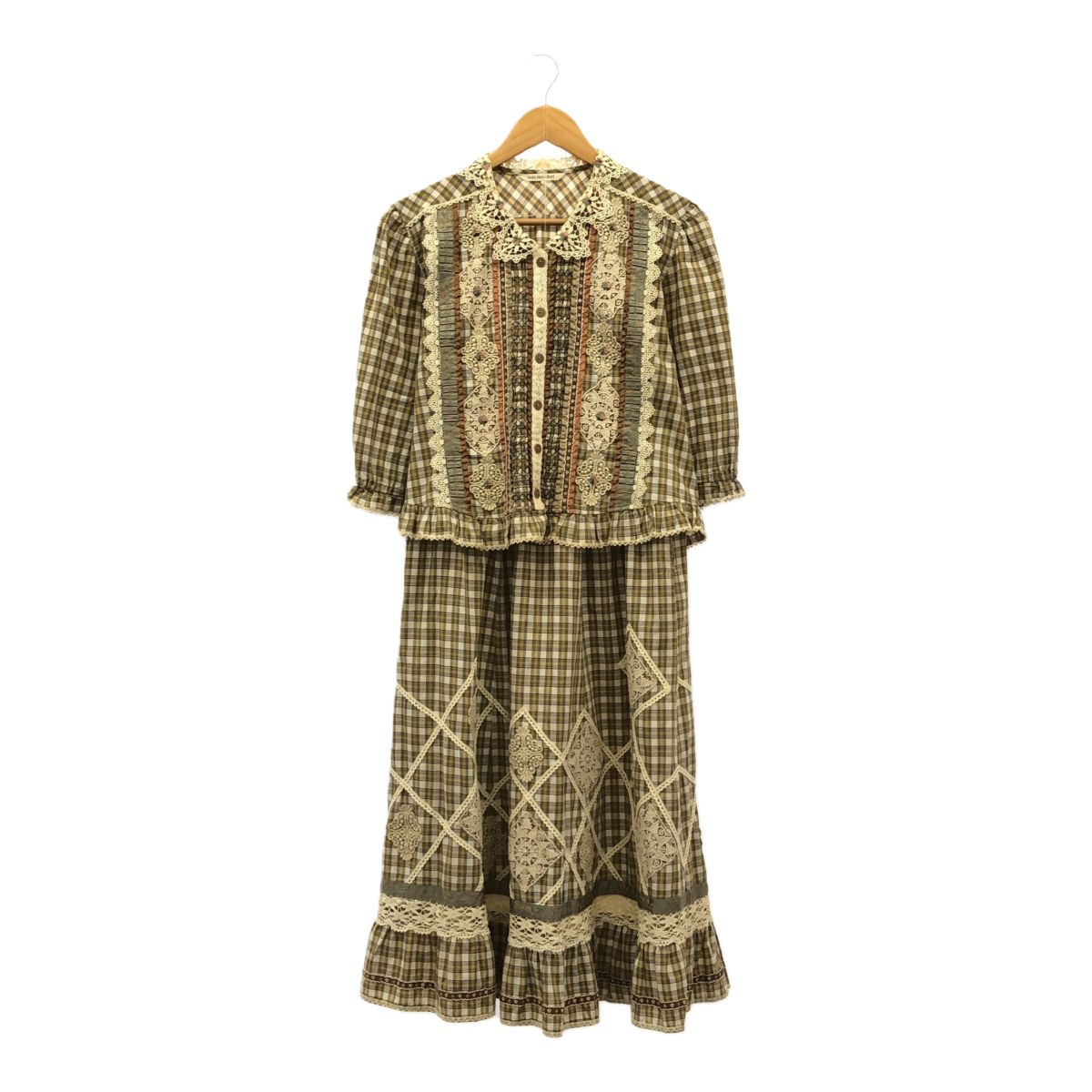 non dorl ノンノンドール レースフリルデザイン スカートセットアップ レディース ムッシュ榊 パフスリーブ 刺繍