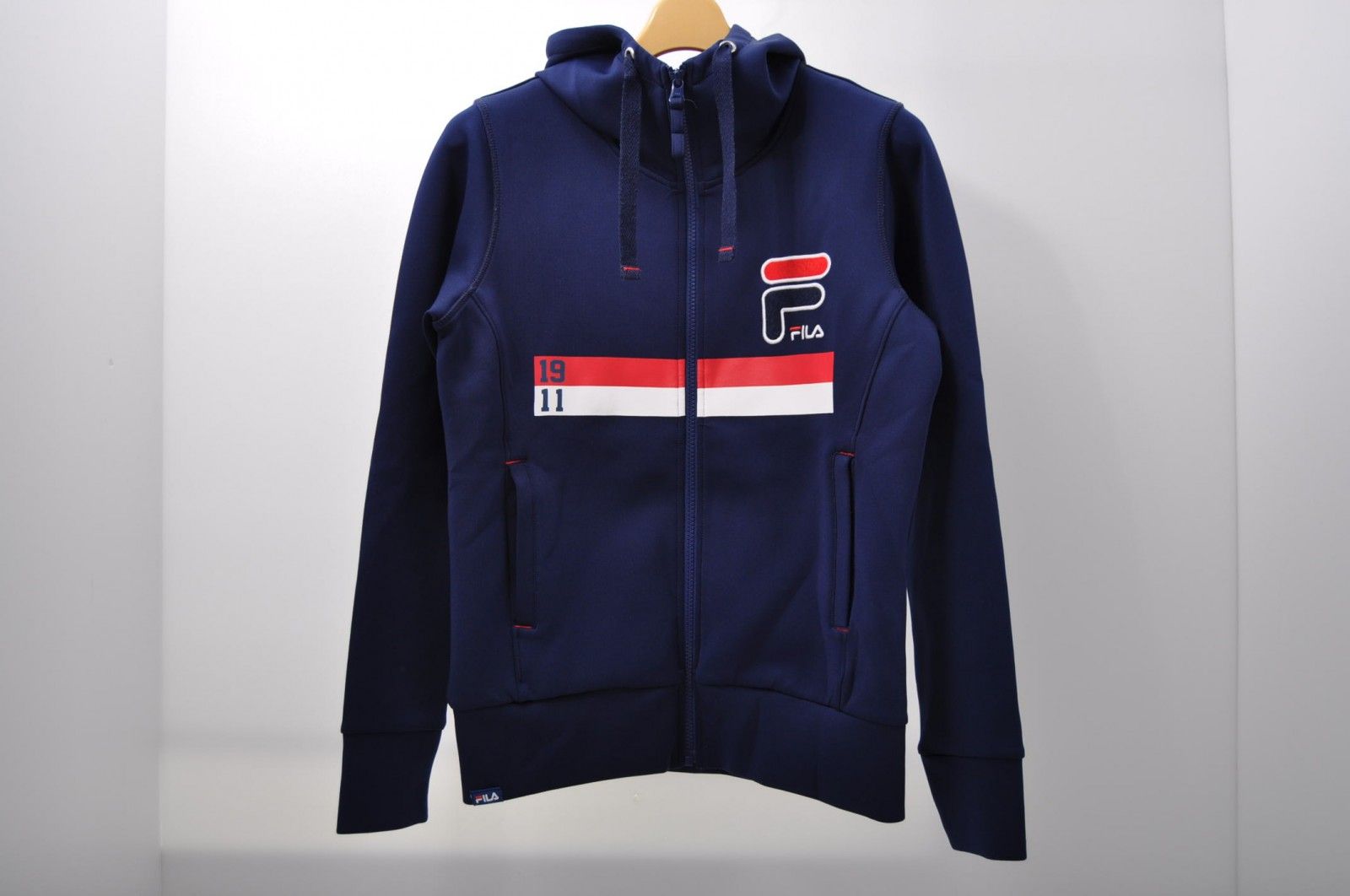 中古 レディース フィラゴルフ FILA GOLF パーカー M 紺 ネイビー 長袖フルジップ 春秋