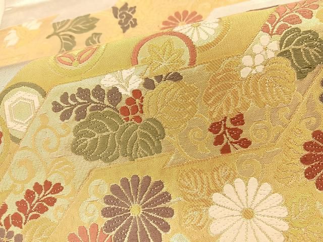 新品同様　袋帯　唐草　花　織り 平和屋着物◎六通柄袋帯 唐織 吉祥草花文 金銀糸 正絹 逸品 BAAS9668ow