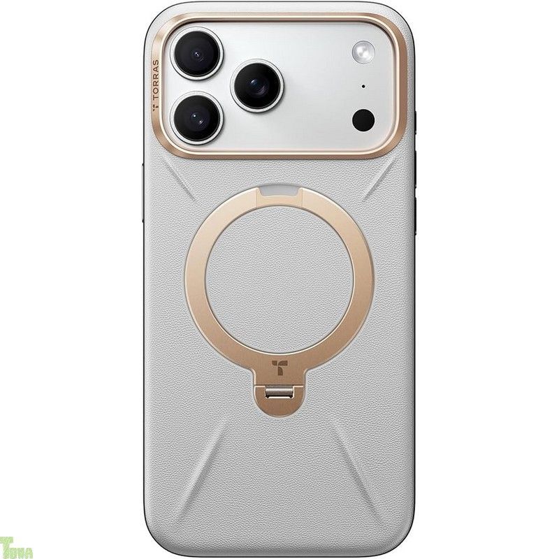 TORRAS iPhone 17 Pro Max 用 ケース 新感覚レザー スキンタッチ Ostand Q3 レザートーン MagSafe対応 リング スタンド 360°定点回転 縦横両対応 マグネット搭載 革 カメラコントロールボタン 米軍規格 耐.