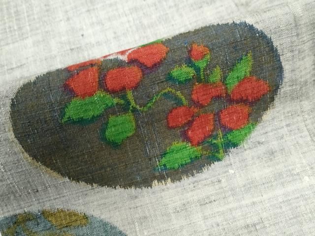 平和屋着物○小千谷紬 草花文 正絹 逸品 CAAU3012yc - メルカリ