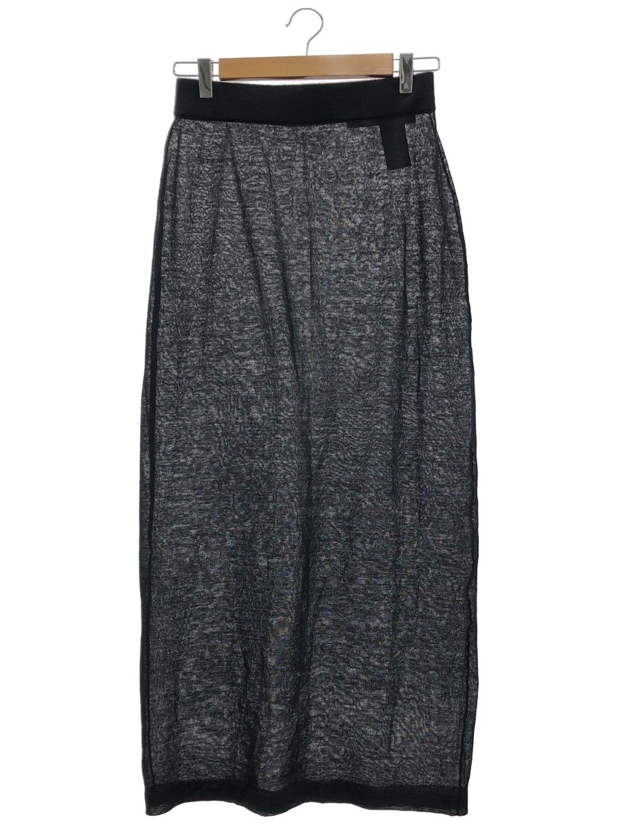 VERMEIL par iena 24080938562030 シアー アルパカmix ロングスカート レディース ブラック