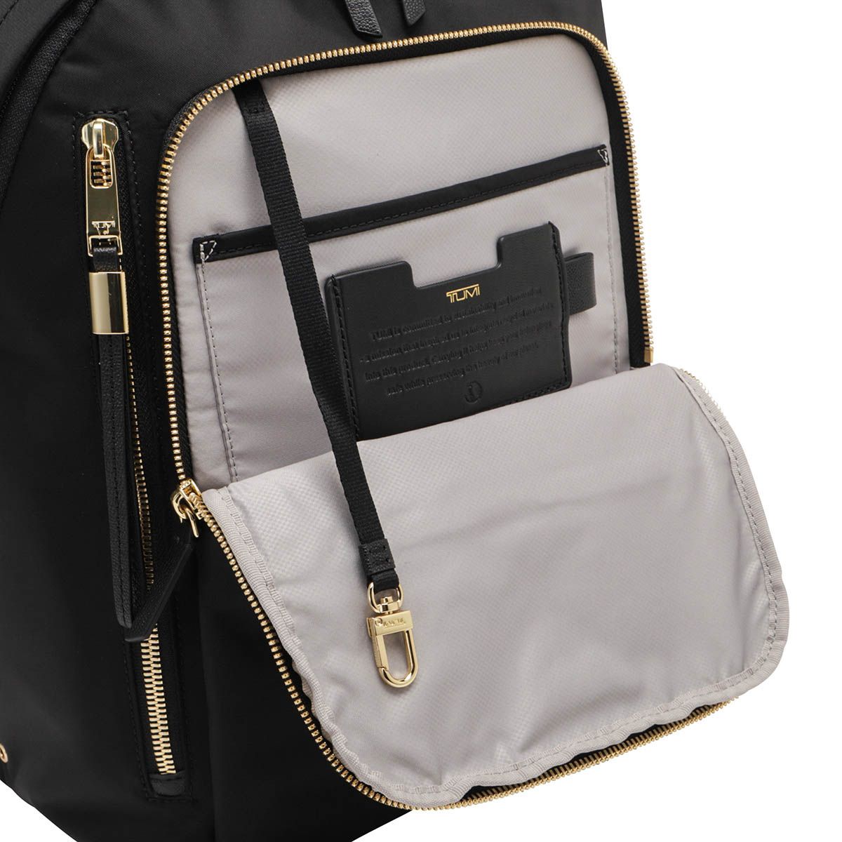 TUMI ホールジー ヴォヤジュール リュックサック ブラック ゴールド VOYAGEUR 「ホールジー」バックパック ブラック/ゴールド｜TUMI