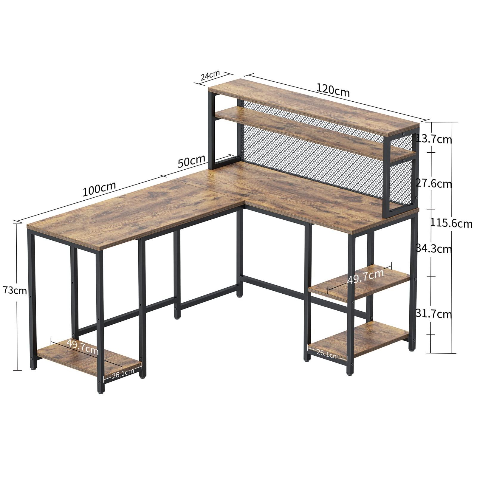 CubiCubi L字デスク 幅150cm 奥行き121cm パソコンデスク オ www