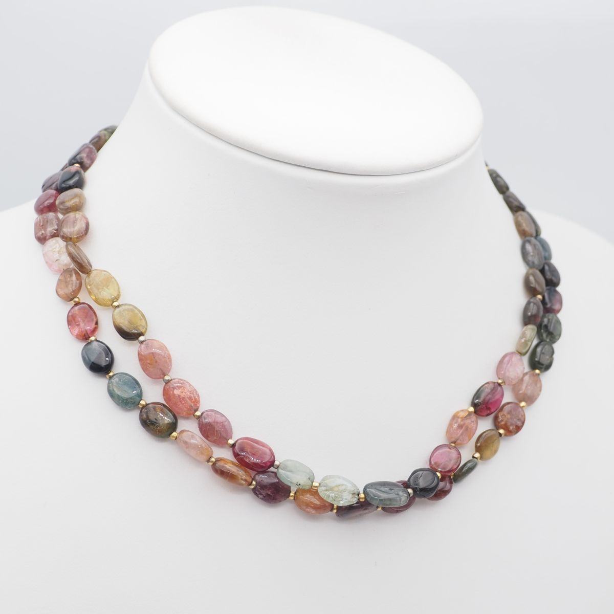 K14 グラデーショントルマリン　2連　ネックレス K14 グラデーショントルマリン 2連 ネックレス l69-7643pt.jpg