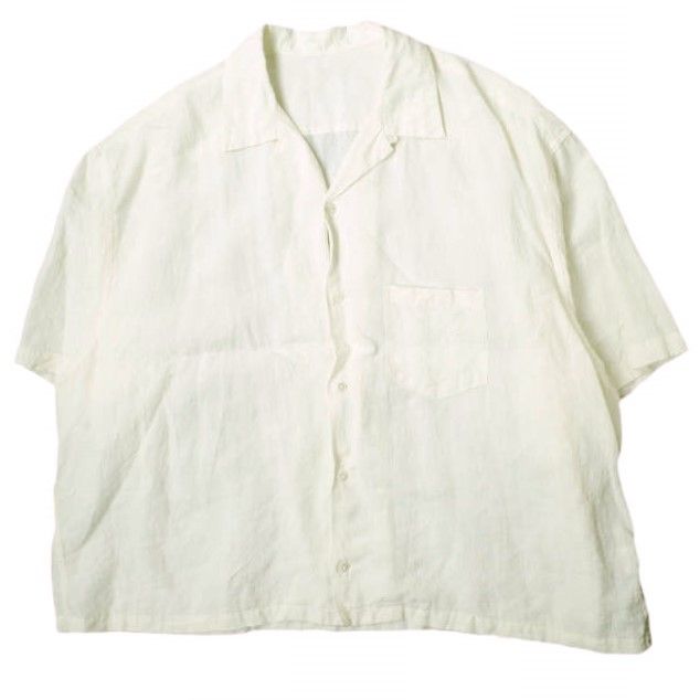Sillage シラージ 日本製 Open Collar Shirt - Short Sleeve Linen 