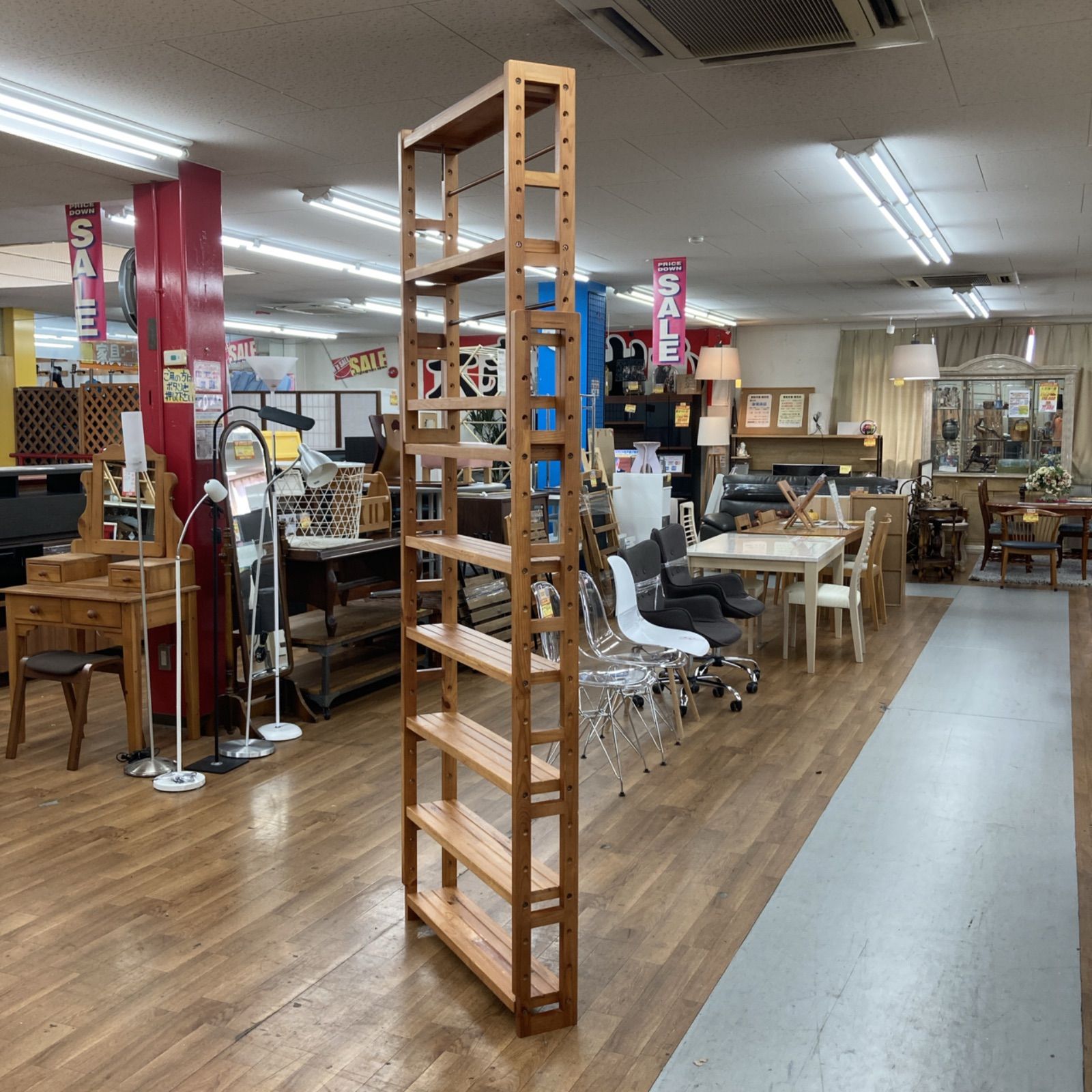 S026 天井突っ張りシェルフラック 高さ175-200cm 幅80cm