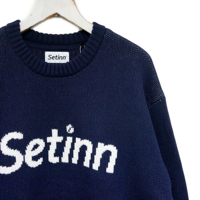 Setinn ネイビー ロゴ入り セーター 楽天市場】Setinn セットイン スウェット ネイビー 紺 サイズ:M / ロゴ