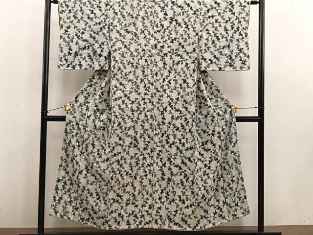 平和屋着物▽伝統工芸師 服部光擴 小紋 胴抜き仕立て 梅 暈し染 反端