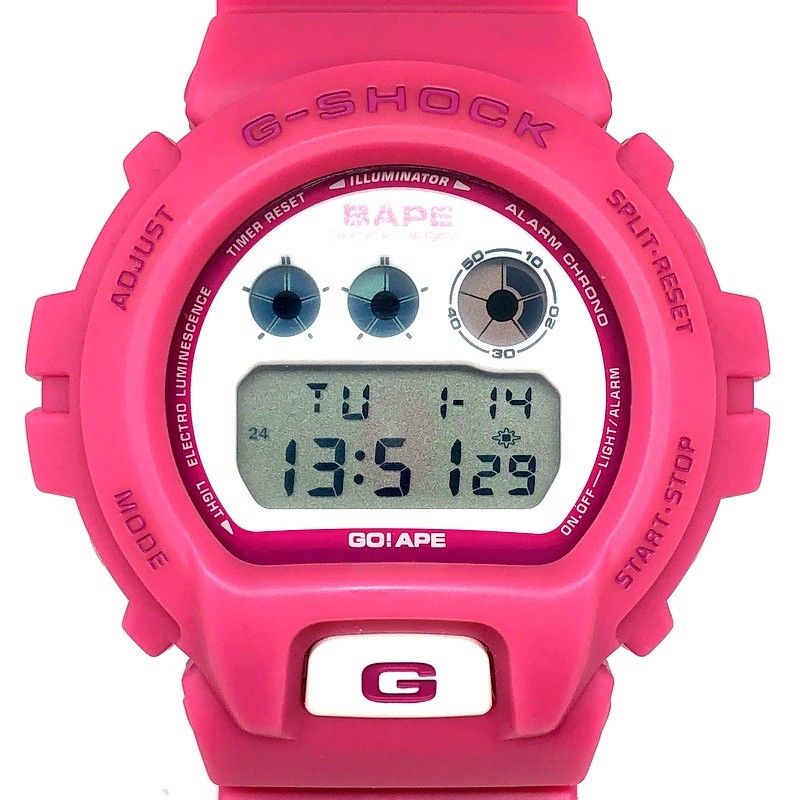G-SHOCK ジーショック DW-6900 A BATHING APE BAPE エイプ ベイプ コラボモデル ピンク 限定1000本 桃色 2006年12月発売