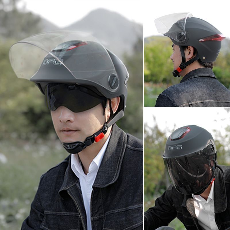 ヘルメット ハーフヘルメット ダブルシールド 半帽 #日焼け止め#M9
