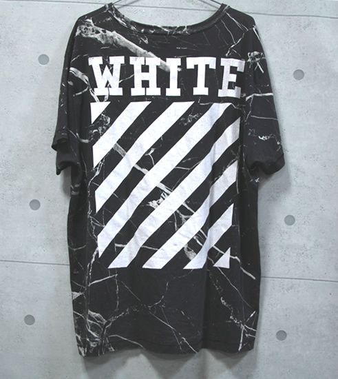 Tシャツ/カットソー(半袖/袖なし)off-white オフホワイト マーブル Tシャツ Lサイズ