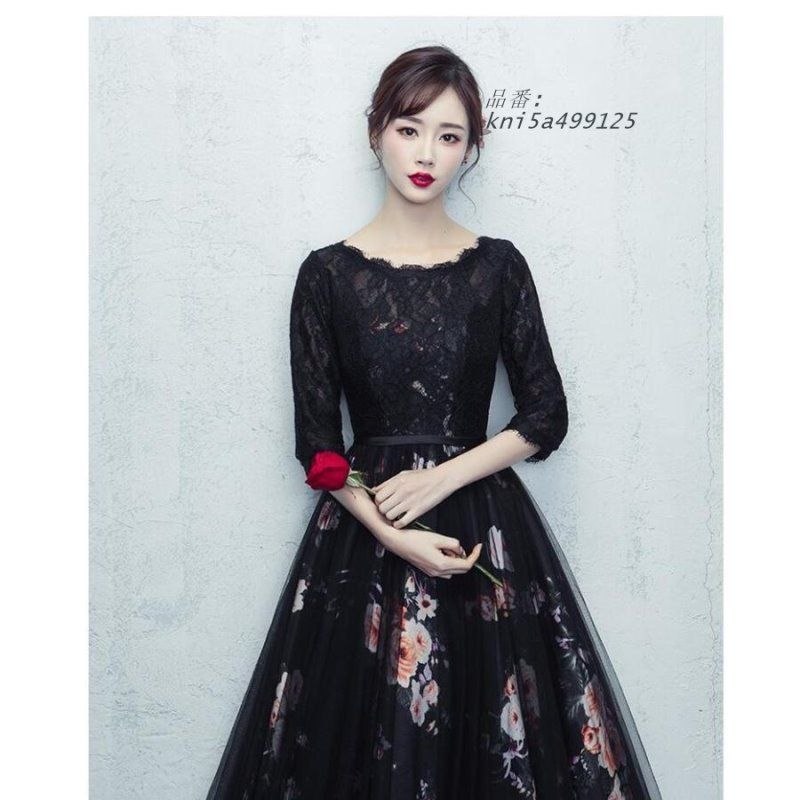 ロングドレス 袖あり パーティードレス 10代 20代 30代40代 謝恩会 二次会 お呼ばれ おしゃれ 成人式 花柄ワンピース 披露宴 上品 着痩せ カラードレス おしゃれ kni5a499125 WWW_MORNINGWALKER_COM