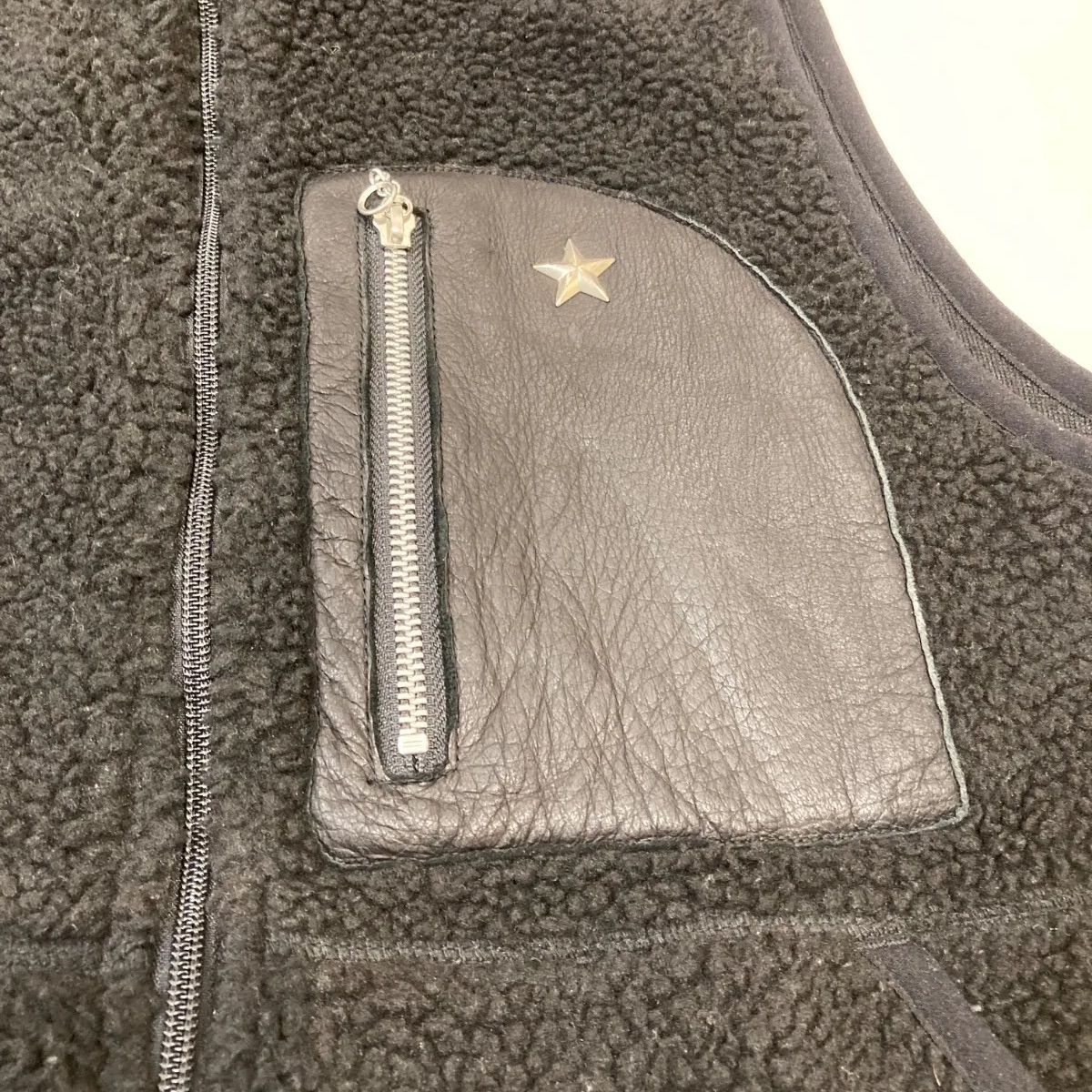 Schott ショット 3112057 レザーポケットパイルベスト サイズM 