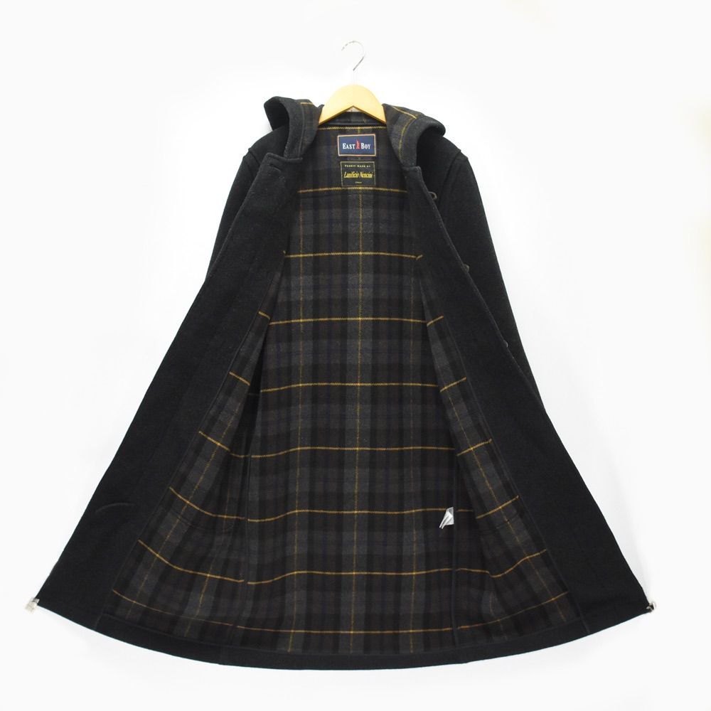 【極美品】EASTBOY 高級ダッフルロングコート チェック　カシミヤ混　15号 イーストボーイ】高級ダッフルロングコート チェック カシミヤ混L