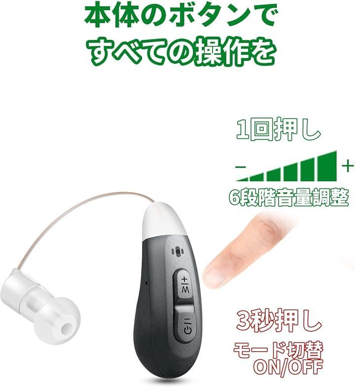 Jinghao 集音器 両耳装用 耳掛け式 Type-C充電スタンド 簡単操作 音量調節 モード搭載標準＆屋内＆屋外 20時間動作 音質良い  小型デザイン快適 イヤーピース4種類 高齢者 日本語説明書 D590( グレー) メルカリ