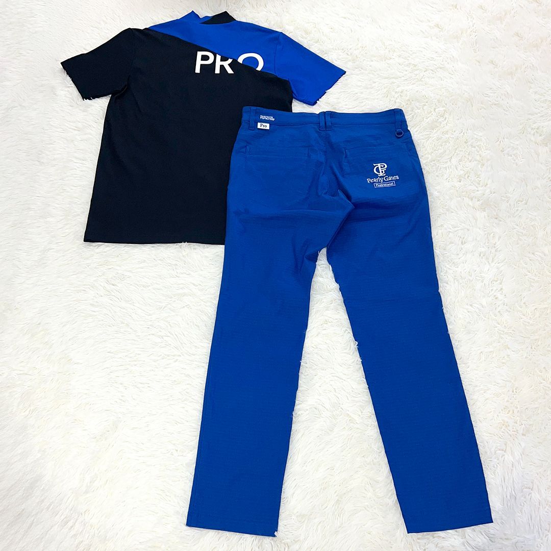 パーリーゲイツ 2024 NEOトリコロール”PG PRO” Vネックベスト 5 パーリーゲイツ \u201dPG PRO\u201d NEOトリコロール 半袖モックネック ネイビー