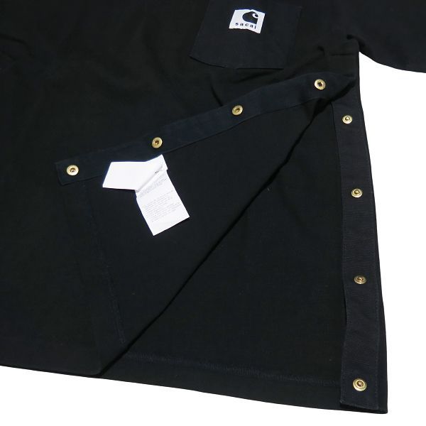 sacai × carhartt WIP 胸ポケットTシャツ ブラック サイズ3 Sacai Sacai x Carhartt WIP Patch Pocket Cotton T-Shirt | Saks
