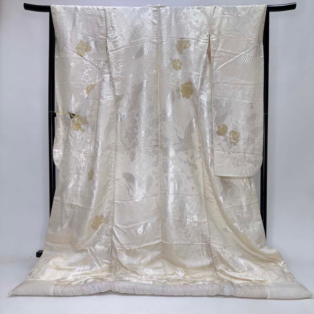 白打掛 3点セット 帯 掛下 白無垢 白 撮影用 結婚式 花嫁衣装 裄65cm 身丈190cm 合繊 Mサイズ 4283 白打掛 3点セット 帯 掛下 白無垢 白 撮影用 結婚式 花嫁衣装 裄66cm