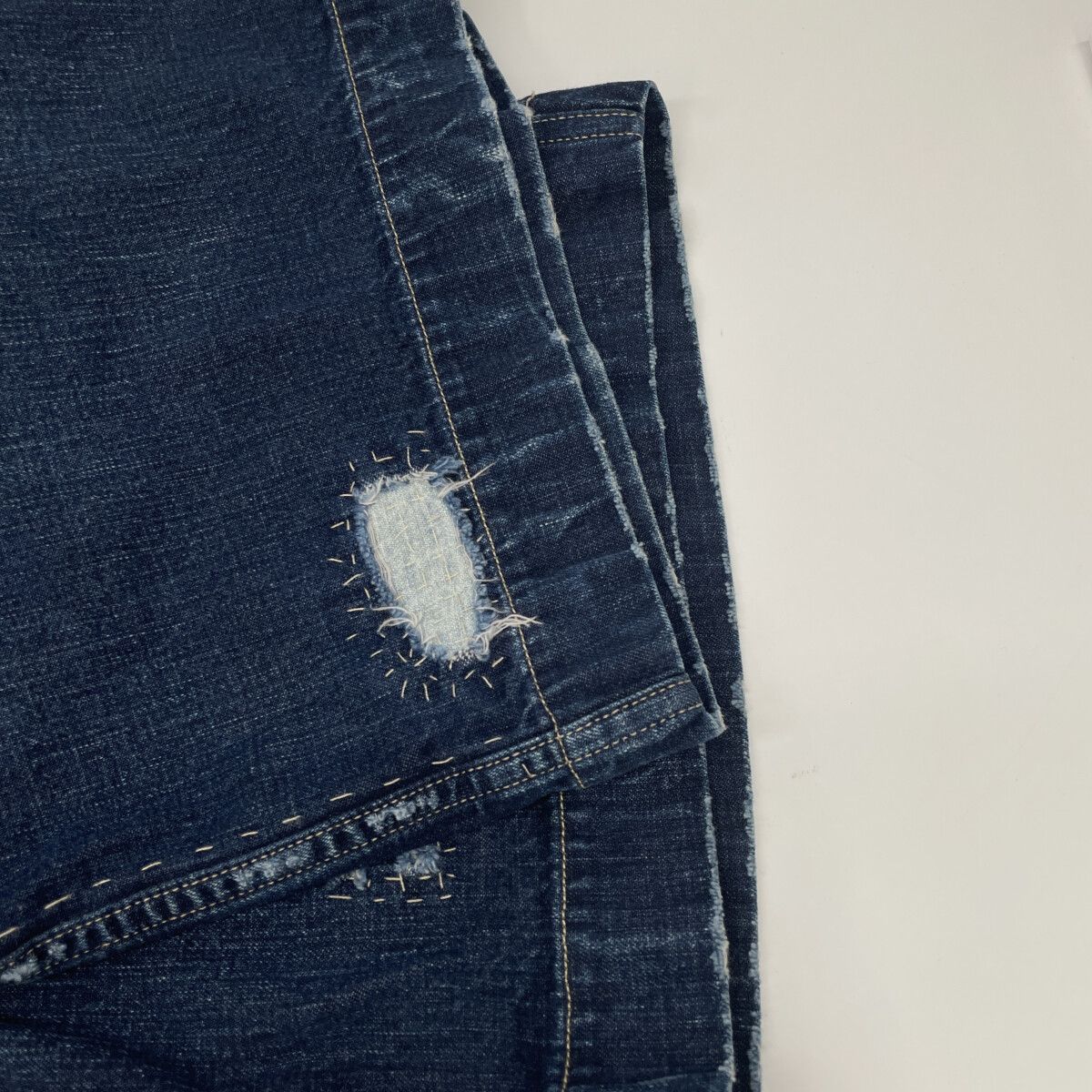 RRL ダブルアールエル ｲﾝﾃﾞｨｺﾞ ｽﾃﾝｼﾙ 刺し子 ｼｮｰﾂ 32 - メルカリ