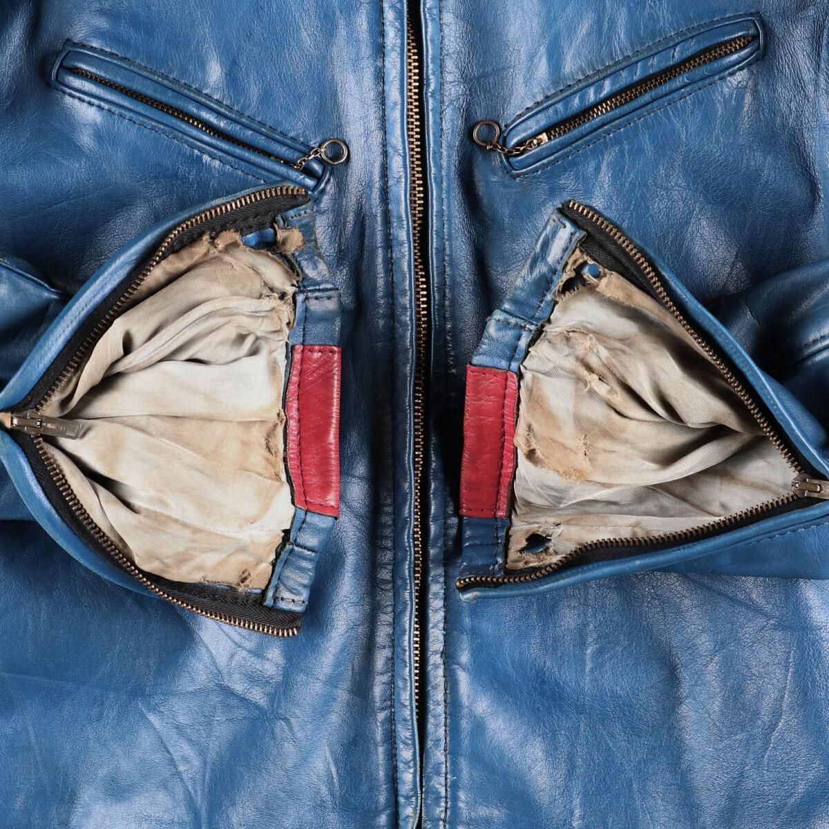 古着 60年代 ベイツ Bates シングルライダースジャケット メンズ